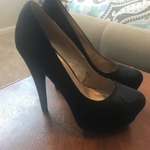 Black platform stilletos
